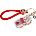 Jeweled Convertible Car Keychains in Four Colors with Braided Loops view 5