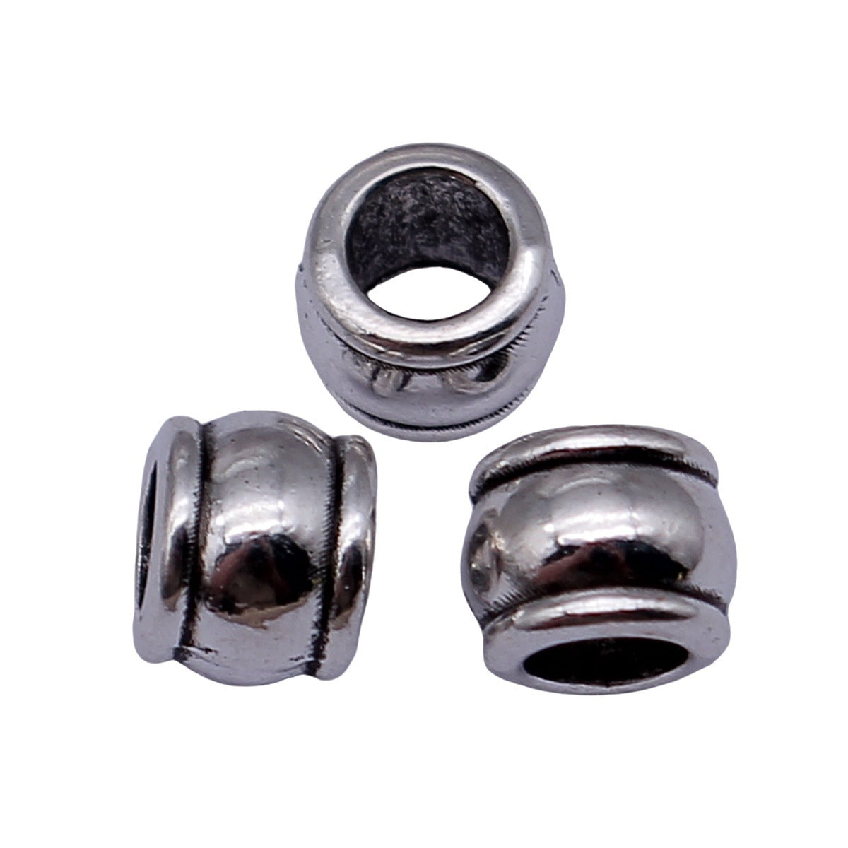 7.2x7.2x5.8mm 0.77g Antique Silver Zinc Alloy Large Hole Spacer Beads for DIY Bracelet Necklace Jewelry Making