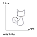 Minimal Outline Cat Brooch in 2 Color Styles Metal Pin view 5