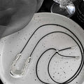 Adjustable Cord U Shape Metal Pendant Necklace Two Colors view 7