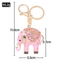 Enamel Floral Rhinestone Elephant Keychain Bag Charm view 5