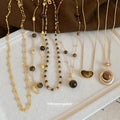 Brown Stone Style Pendant Necklaces in Four Distinct Designs view 2