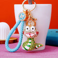 Crystal Striped Snake Keychains in Plain and Fortune Cord Options view 4