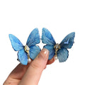 Butterfly Alligator Hair Clip With Pearl Like Drop In Four Colors view 5