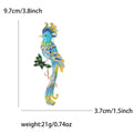 Long Tail Parrot Brooch in Blue or Purple Enamel Colors view 6