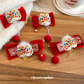 Red Velvet Lion Dance Bow Hair Clip Pair Tassel Styles view 3