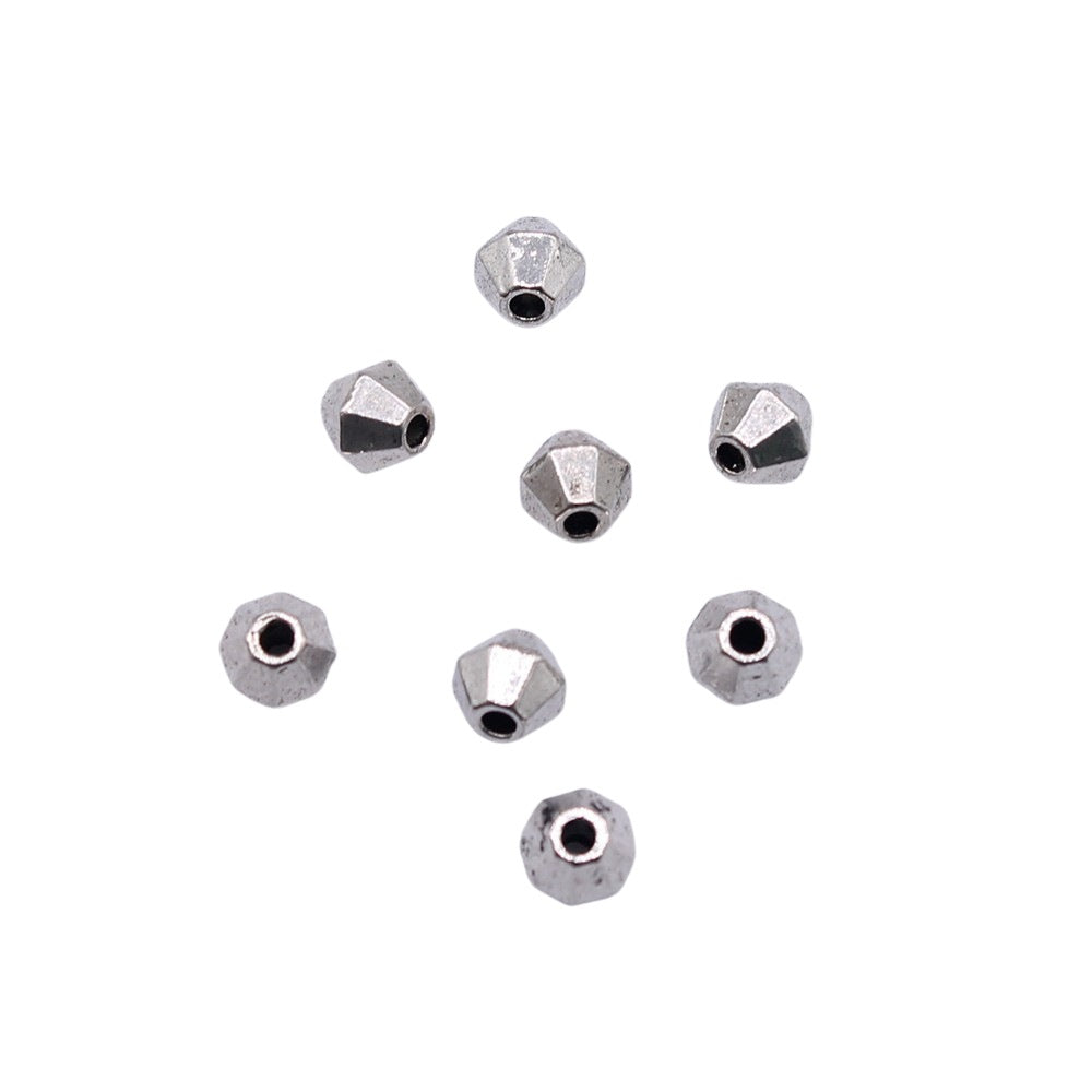 4x4x4mm 0.2g Multicolor Zinc Alloy Round Small Hole Loose Metal Beads for Bracelet Necklace DIY Making