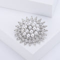 Pearl Cluster Sunburst Brooch Rhinestone Starburst Pin view 4
