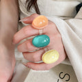 Oval Resin Cabochon Clear Band Rings in Six Colors view 4