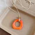 Colorful Geometric Pendant Cord Necklaces in Nine Designs view 9