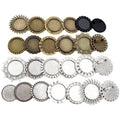 Decorative Round Brooch Tray Settings in Mixed Metal Tones view 5