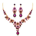 Black Silver Tone Five Point Star Five Designs Metal Necklace and Earring Set view 7