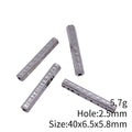 Mixed Finish Metal Hammered Long Tube Beads For Jewelry Making view 5