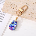 Gold Tone Faceted Blue Multi Eye Crystal Effect Clip Keychains view 4