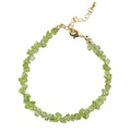 Green Olivine Chip Stone Bracelet Gold Clasp Adjustable view 5