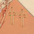 Openwork Dimensional Cross Pendants in Four Metal Finishes view 4