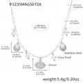 Pearl and Shell Charm Necklace in Gold or Silver Tone view 7