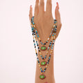 Evil Eye Enamel Pendant Multicolor Natural Stone Bead Necklace view 3