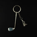 Silver Alloy Golf Club Badminton Racket Keychains 3 Styles view 2