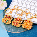 Jeweled Golden Toad Keychains with Fortune Cords and Loose Heart Loops view 4