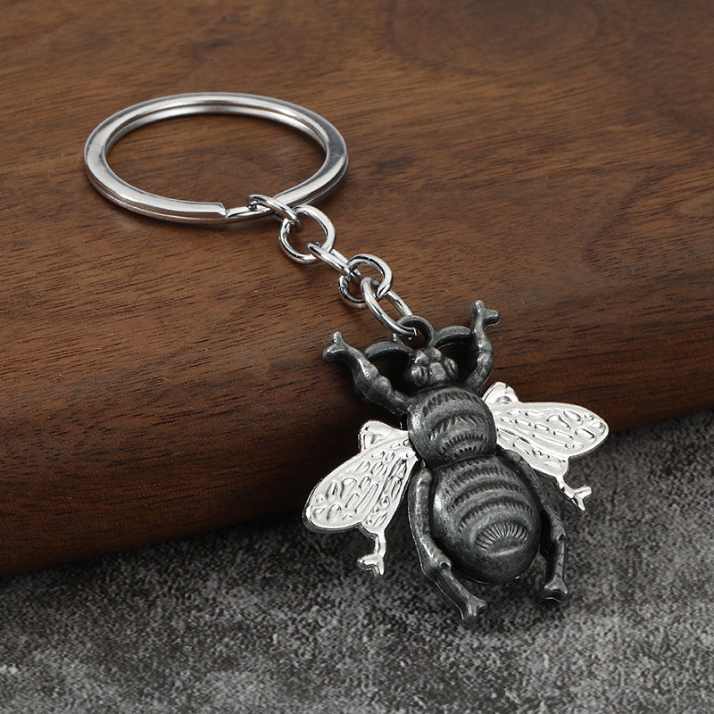 Simple Bee Metal Keychain Cute Insect Bag Charm and Key Ring
