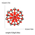 Openwork Radiating Flower Brooch in Red or Turquoise view 6
