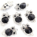 Crystal Eye Owl Metal Jewelry Charms, 20 Colorways view 7
