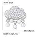 Cloud Rhinestone Brooch with Faux Pearl Drops Decorative Lapel Pin view 7
