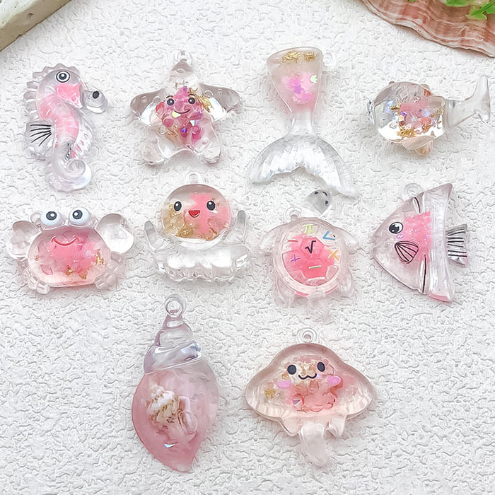 Clear Seashell Glossy Charms with 13 Listed Options
