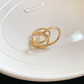 Geometric Double Loop Open Cuff Rings Gold and Silver view 7