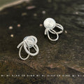 Silver Tone Clear Stone Loop Bow Earrings In Stud And Clip On Styles view 7