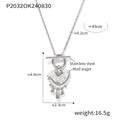Melting Heart Rhinestone OT Clasp Pendant Necklace view 6