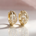 Gold Tone Openwork Teardrop Hoop Earrings Polished Metal Jewelry view 2