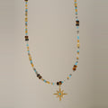 Beaded Star Pendant Necklace or Gold Disc Station Chain view 6