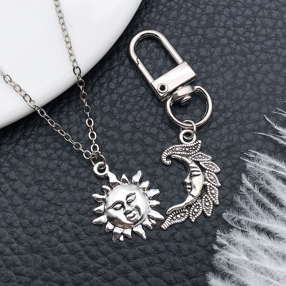 Antique Silver Zinc Alloy Sun Moon Star Charm Pendant for DIY Necklace Bracelet Making