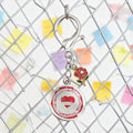 Valentines Day Disc Keychain Rose Charm Lobster Clasp view 3