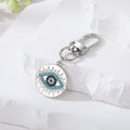 Gold and Silver Tone Crystal Round Evil Eye Clip Keychains in Six Designs view 7