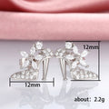 White Gold High Heel Shoe Stud Earrings Clear Stone Alloy view 5