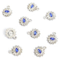 Rhinestone Sun Eye Charms in Gold and Silver Tones, Nine Colors view 11