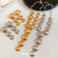 Polished Metal Disc Cascade Necklace Earring Set Pair view 2