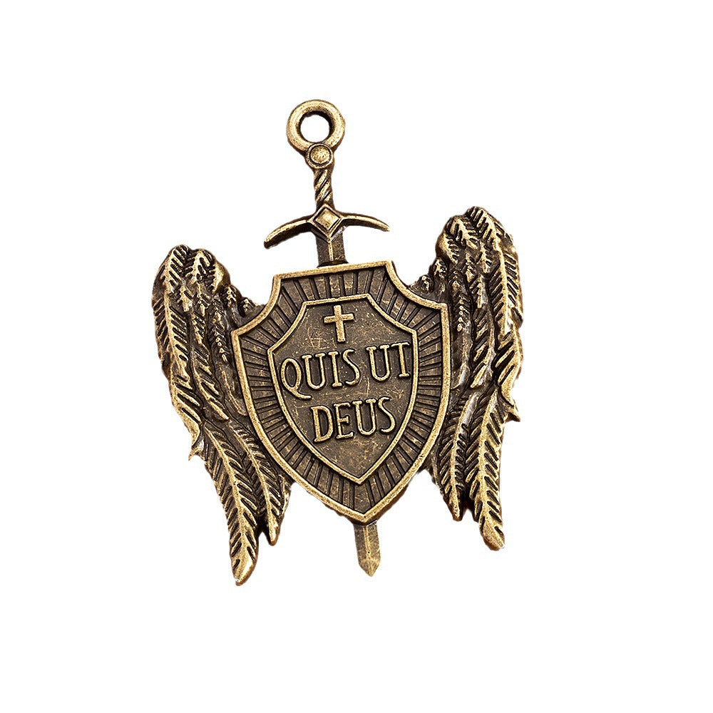 Vintage Knight Shield Alloy Charm Pendant for Men's Necklace