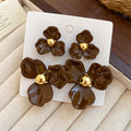 Four Pair Layered Flower Stud Earring Sets Statement Jewelry view 8