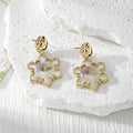 Gold Snowflake Dried Flower Resin Stud Earrings Four Styles view 2