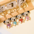 Rhinestone Koala Keychain Gold Metal Colorful Belly Charm view 1