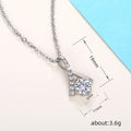 Silver Y Shape Cubic Zirconia Pendant Necklace Alloy view 5