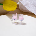 Miniature Cocktail Glass Drink Straw Drop Earrings Six Colors view 4