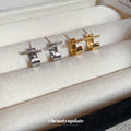 T Bar Geometric Metal Stud Earrings Fashion Jewelry view 3