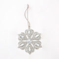 Six Petal Rhinestone Snowflake Ornament Green Red Clear view 5