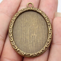 Oval Beaded Edge Cabochon Pendant Setting Jewelry Making Component view 1
