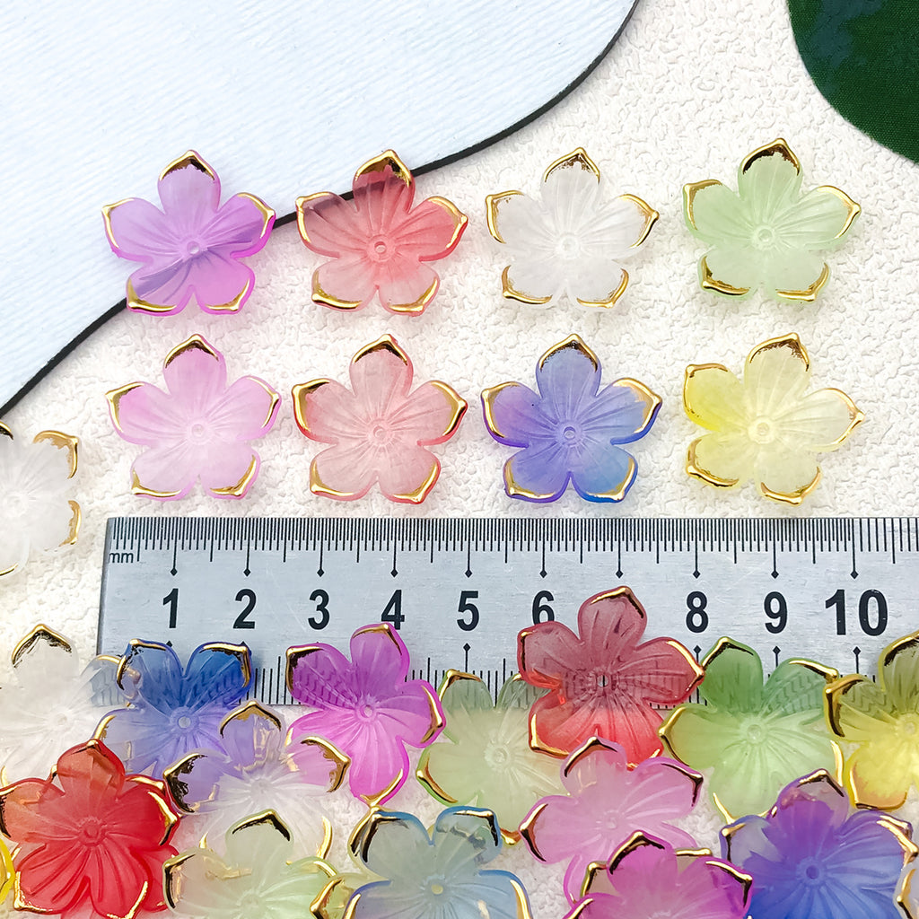 Acrylic Flower Charm Pendants Style 9228